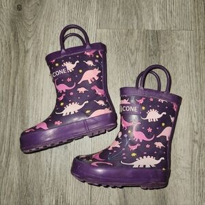 Lone Cone Purple Dinosaur Toddler Rainboots | 5